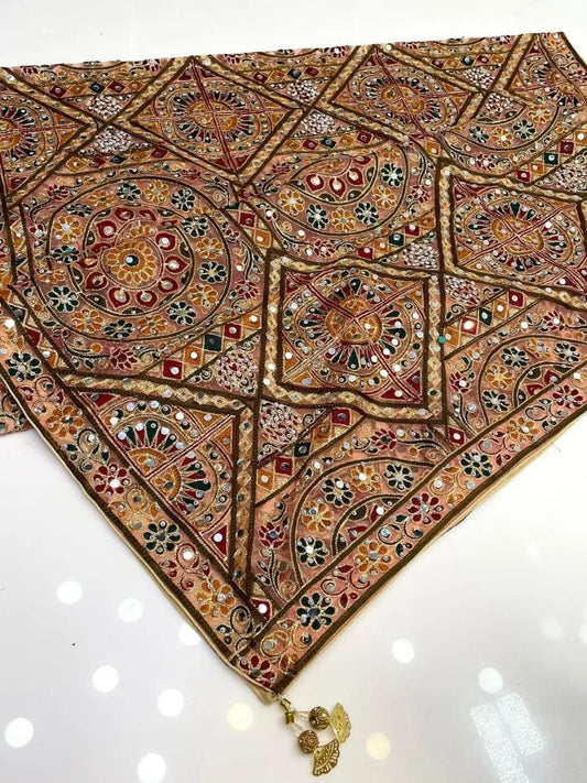 Traditional Heavy Embroidered Mirror Work Dupatta beautifull wear