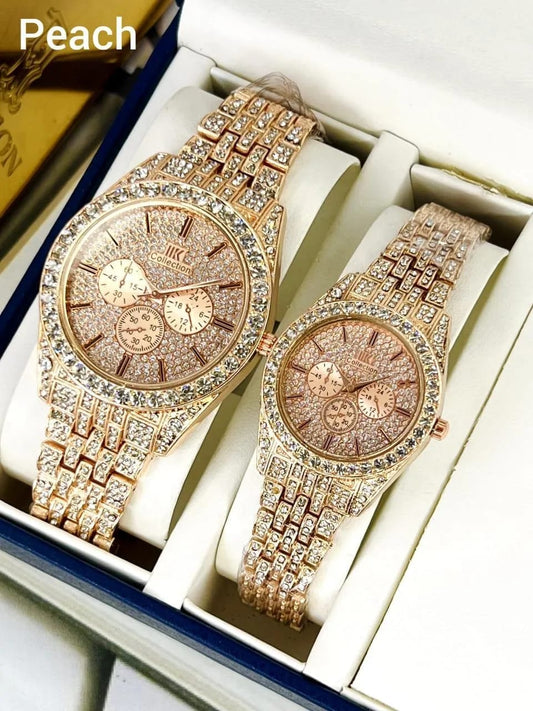 Stainless Steel Diamond Stone Couple Watch beautifull wear