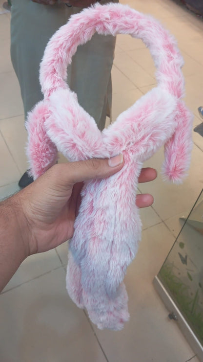 Soft Fluffy Rabbit Ears Headband | Moving Ears Plush Earmuffs | Warm & Cozy – 1Pc Random Colour beautifull wear