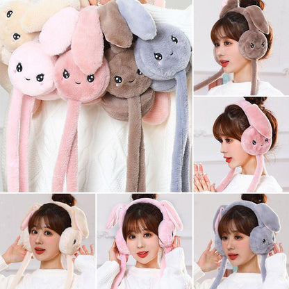 Soft Fluffy Rabbit Ears Headband | Moving Ears Plush Earmuffs | Warm & Cozy – 1Pc Random Colour beautifull wear