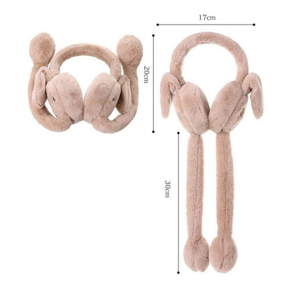 Soft Fluffy Rabbit Ears Headband | Moving Ears Plush Earmuffs | Warm & Cozy – 1Pc Random Colour beautifull wear