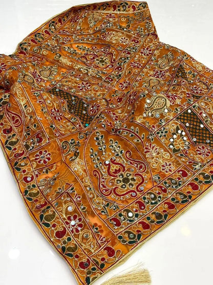 Traditional Heavy Embroidered Mirror Work Dupatta beautifull wear