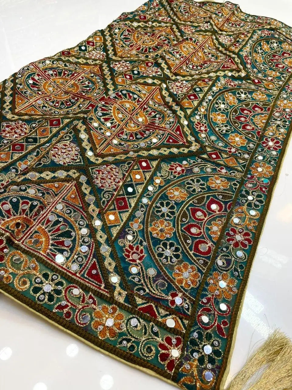 Traditional Heavy Embroidered Mirror Work Dupatta beautifull wear