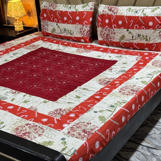 Embroidered Printed Double Bedsheet beautifull wear