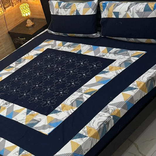 Embroidered Printed Double Bedsheet beautifull wear