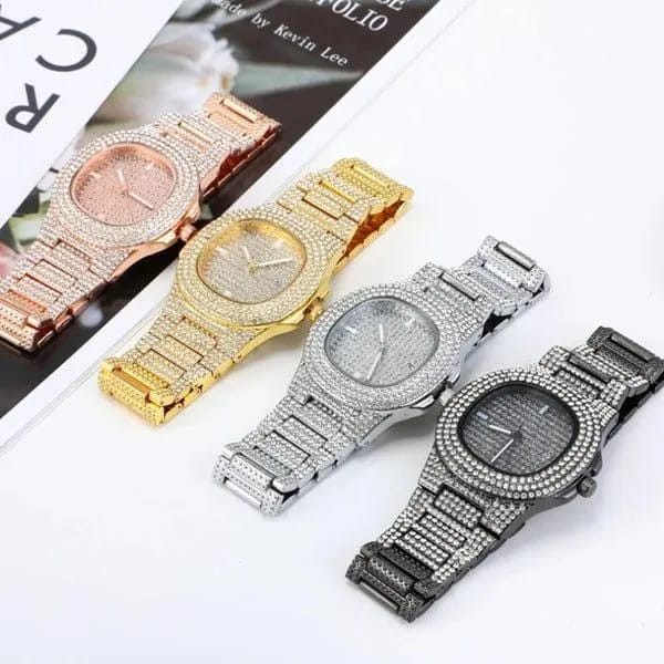 Luxury Crystal Studded Wrist Watch Premium Finish beautifull wear