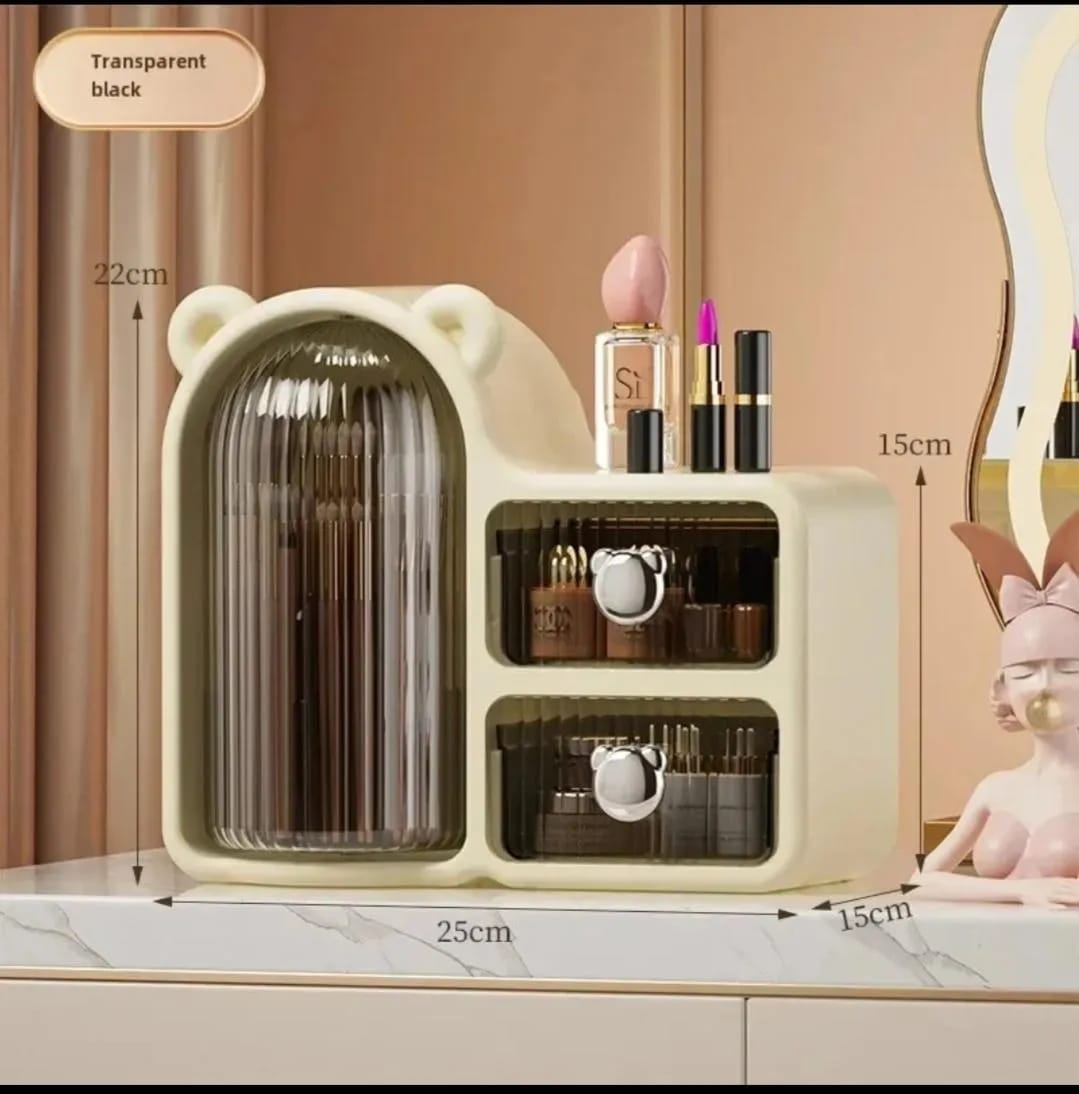 360° Rotating Bear Makeup Storage Box beautifull wear