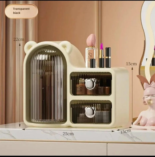 360° Rotating Bear Makeup Storage Box beautifull wear