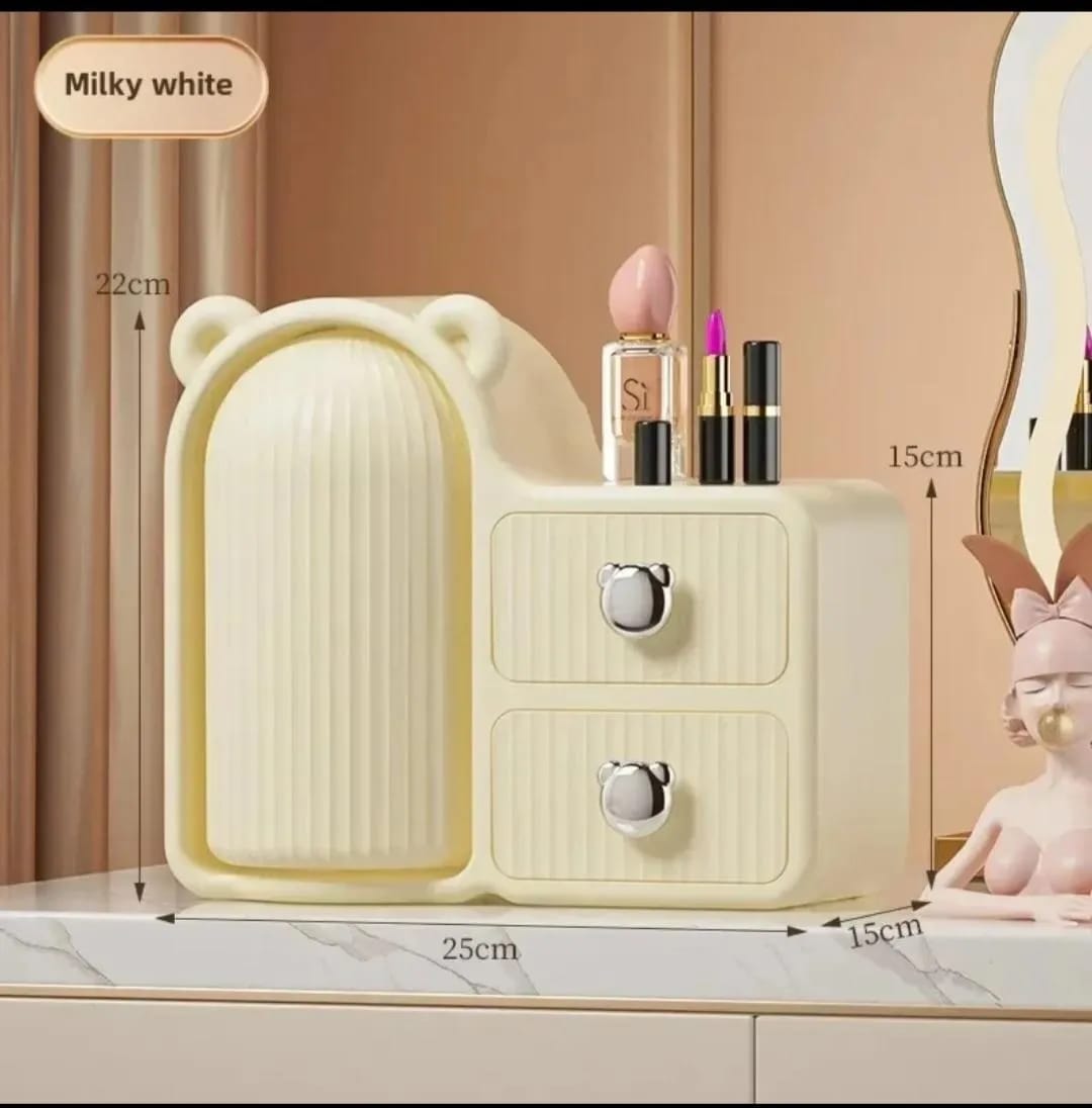 360° Rotating Bear Makeup Storage Box beautifull wear