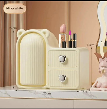 360° Rotating Bear Makeup Storage Box beautifull wear