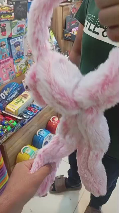 Soft Fluffy Rabbit Ears Headband | Moving Ears Plush Earmuffs | Warm & Cozy – 1Pc Random Colour